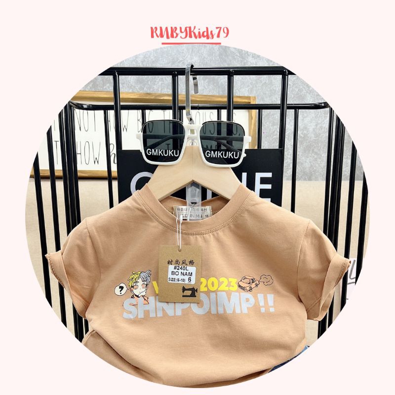 Quần jean cho bé trai kèm áo thun cho bé trai họa tiết dễ thương - rubykids