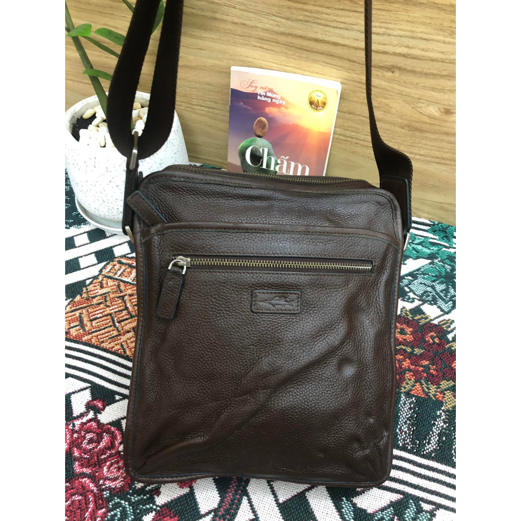 Túi đeo chéo nam da bò, đã qua sử dụng