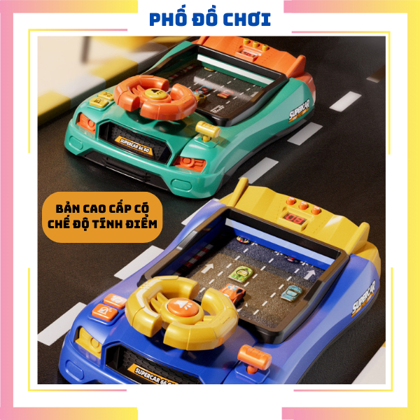 Phiên Bản Mới - Đường Đua Ô Tô(Có Vô Lăng Điều Khiển) Kết Hợp Màn Hình Chuyển Động Và Chức Năng Tính Điểm, Đồ Chơi Tư Duy