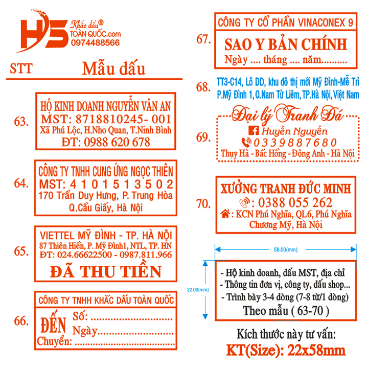 Khắc dấu liền mực theo yêu cầu