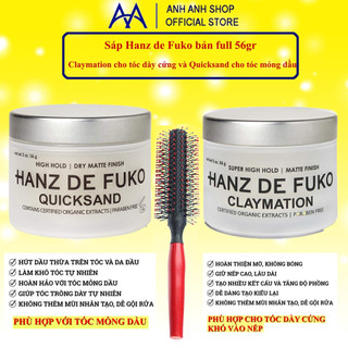 Sáp Vuốt Tóc nam Hanz de Fuko Claymation - Quick Sand 56g Tặng Lược - Chính Hãng
