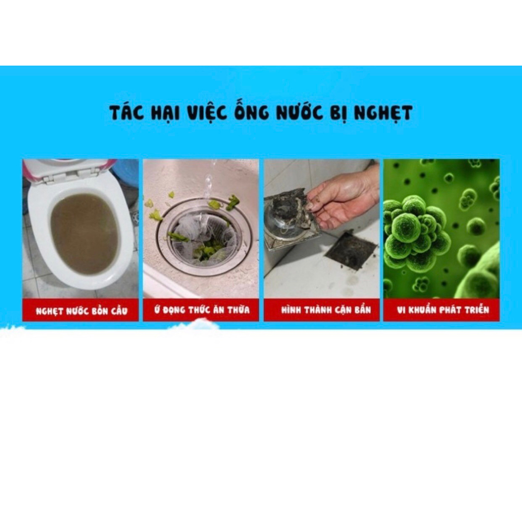 Bột Thông Tắc Cống Bồn Cầu Cực Mạnh Chính Hãng Hàn Quốc 100 Gram