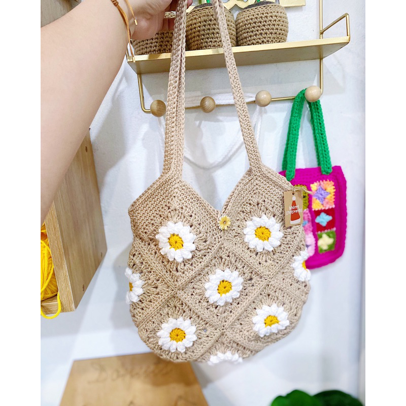 Túi len đáy bầu handmade /crochet 💛 xinh