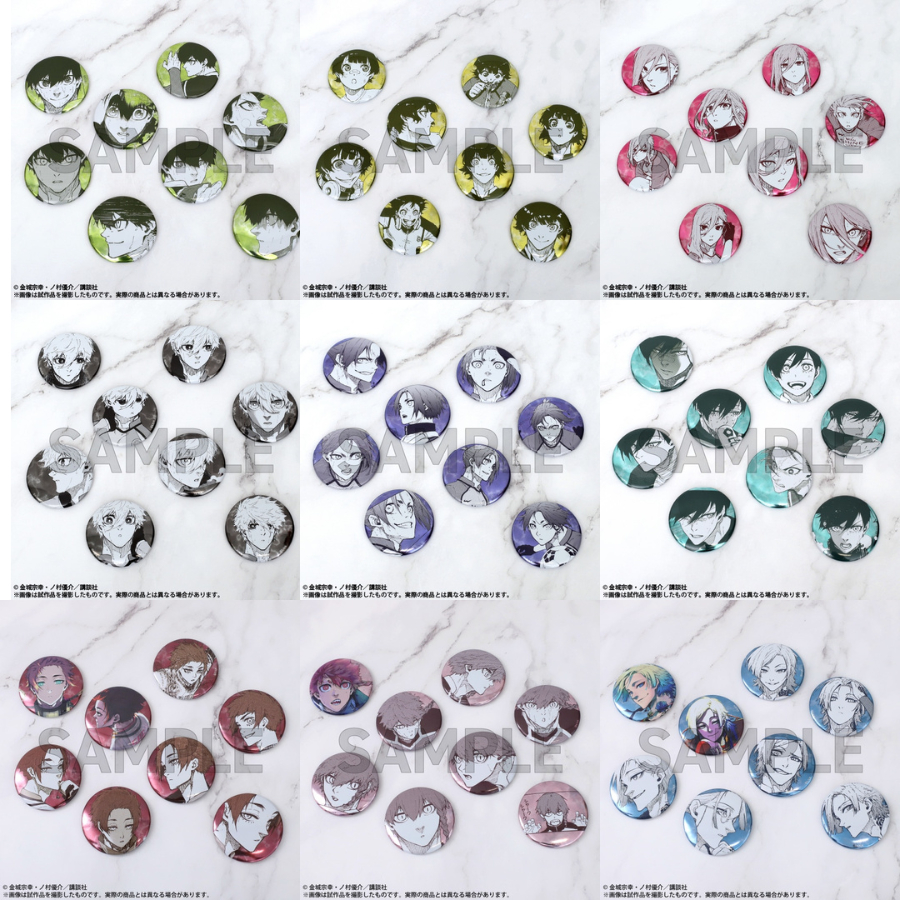 Badge huy hiệu nhân phẩm Bluelock triển lãm các char
