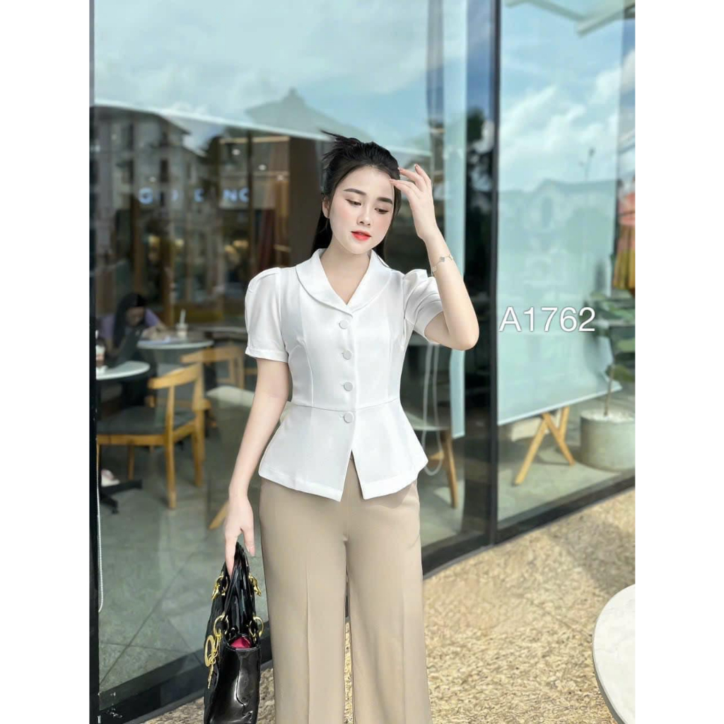 Áo sơ mi Peplum cổ Sam sang trọng thiết kế LELY FASHION- A1762
