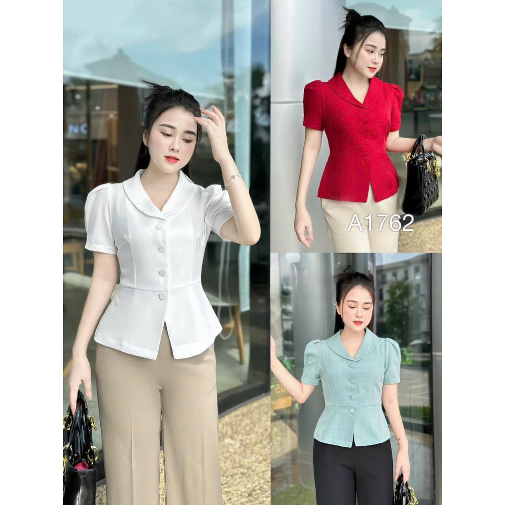 Áo sơ mi Peplum cổ Sam sang trọng thiết kế LELY FASHION- A1762