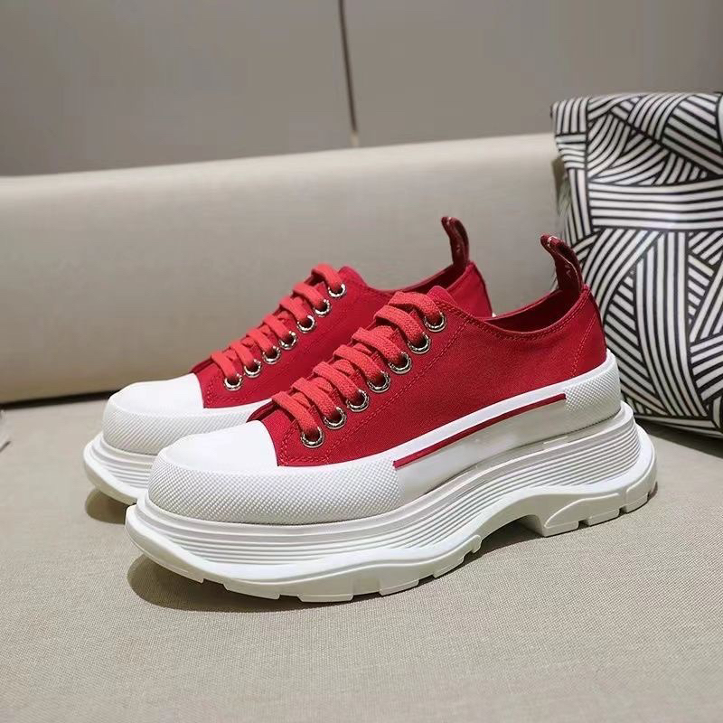 Giày Thể Thao Sneaker MC Trấn Thành Đỏ Đế Trắng Tăng Chiều Cao Loại 1 Hàng Trung, Giày mc queen đỏ trắng độn đế cao cấp