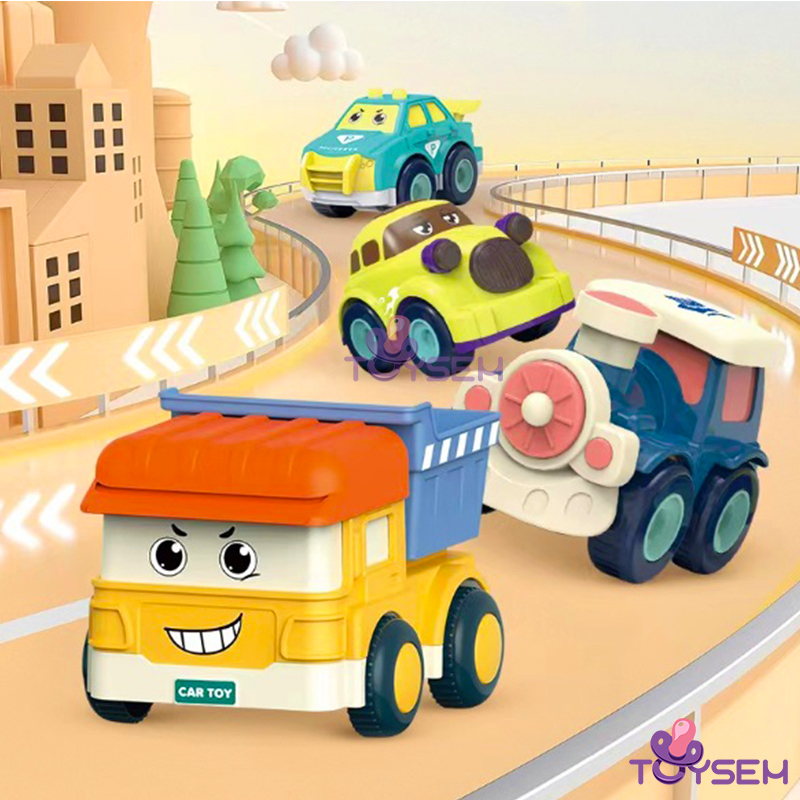 Combo 8 xe ô tô chạy đà nhiều màu sắc cho trẻ từ 3+ tuổi vui chơi - Quà tặng sinh nhật cho bé