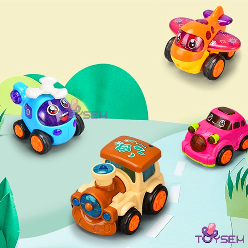 Combo 8 xe ô tô chạy đà nhiều màu sắc cho trẻ từ 3+ tuổi vui chơi - Quà tặng sinh nhật cho bé