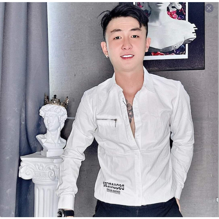 Áo so mi nam tay dài phối khóa kéo chất đũi không xù mẫu mới giá rẻ_BH STORE