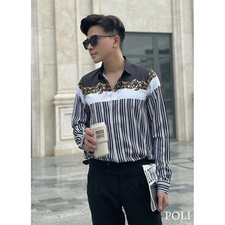 Áo sơ mi POLI thiết kế hoạ tiết hoa văn