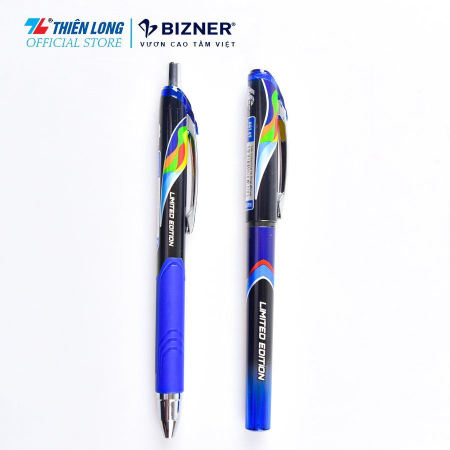 Bút gel 2 bi Bizner cao cấp GEL23 / GEL24 net 0.7mm / Bút ký Thiên Long mực xanh êm trơn không phai màu ruột thay GR-022