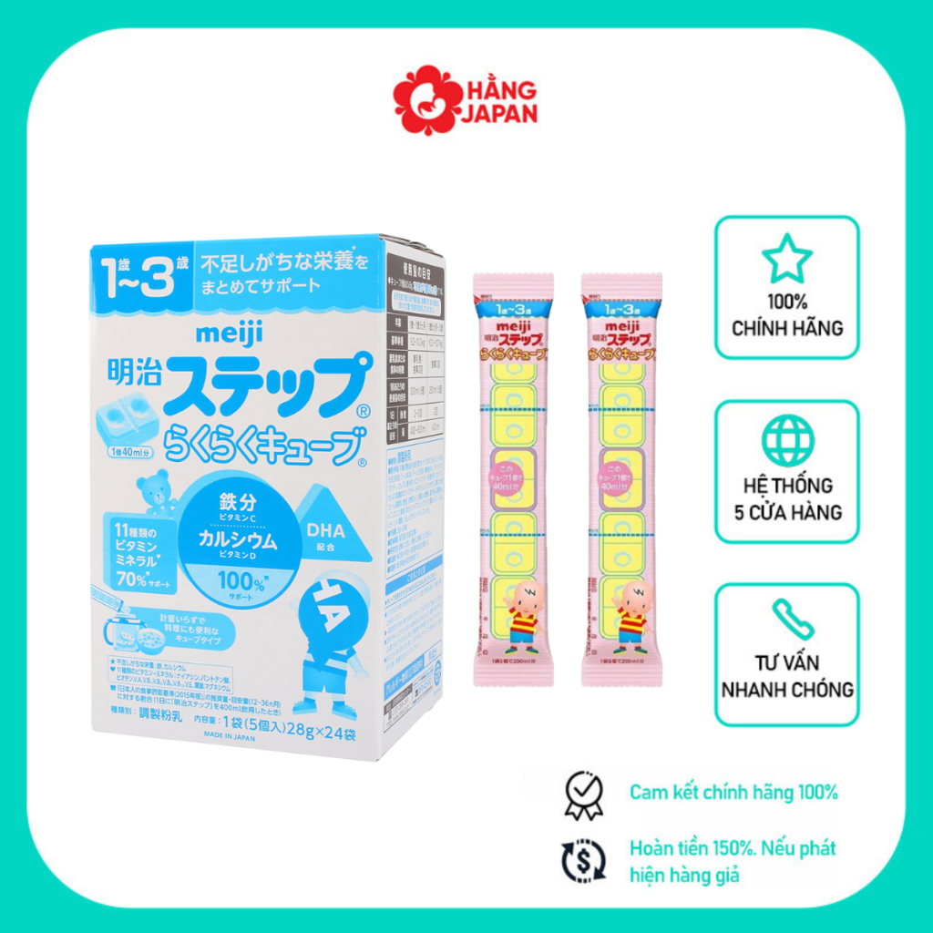 COMBO 5 Thanh Sữa Thanh Meiji 27g - Sữa Meiji Thanh Số 1-3 Nội Địa Nhật