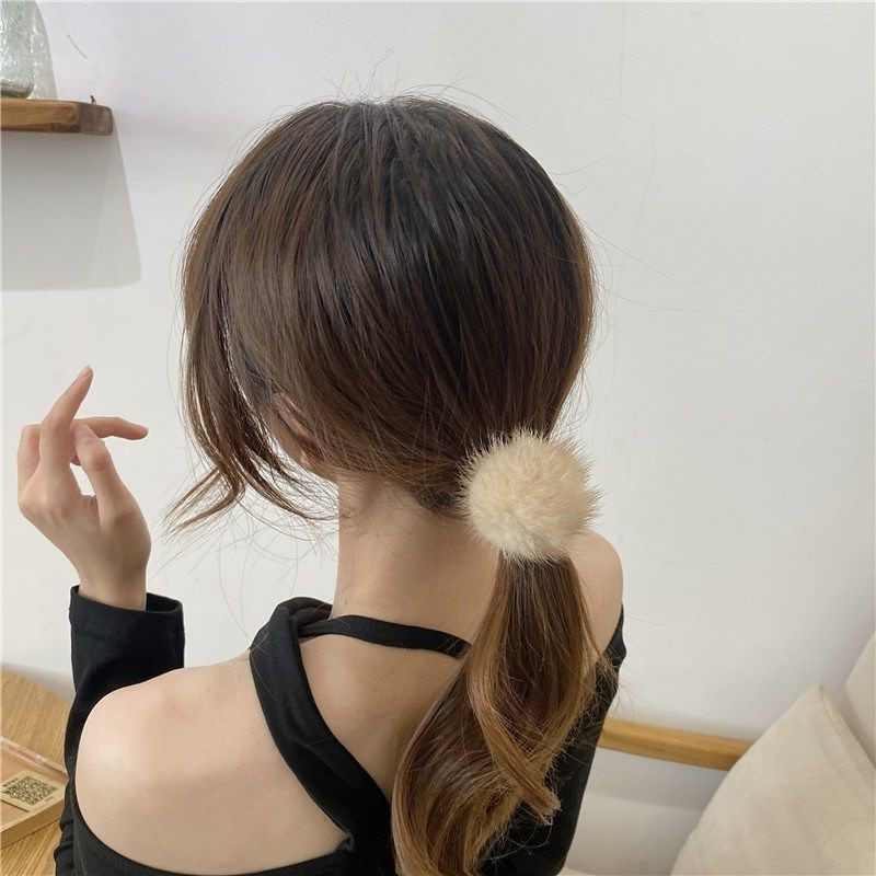 Dây buộc tóc cao su đính bóng lông đơn giản dễ thương Dây cột tóc KIDSBOWS đính cục bông xinh xắn vui nhộn cho bé