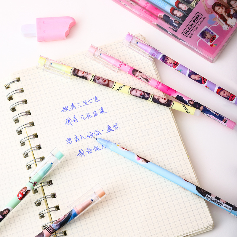 Bút gel bấm thần tượng ngôi sao nhóm nhạc BlackPink mực đen