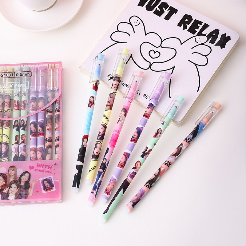 Bút gel bấm thần tượng ngôi sao nhóm nhạc BlackPink mực đen