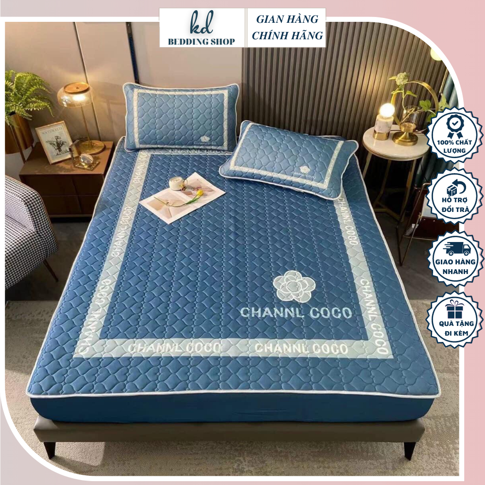 Chiếu điều hòa 5D thương hiệu Chanel coco bọc nệm KD BEDDING tặng kèm 2 vỏ gối kích thước 1m6 1m8 2m2