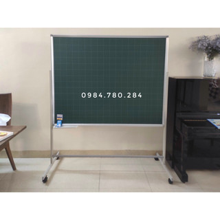 [Bảng xanh ô ly cỡ lớn] Bảng từ viết phấn có chân di động