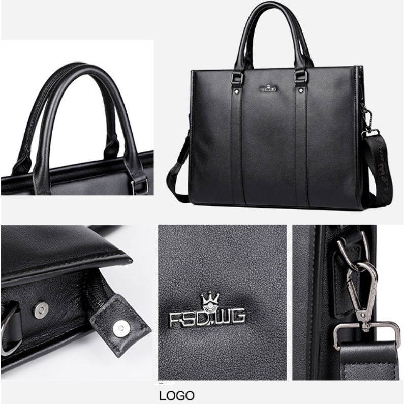 Cặp Xách Da Công Sở Cao Cấp Khóa Số San Leather 6701. Túi Xách Da Bò Doanh Nhân.