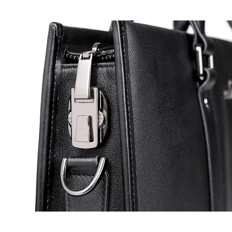 Cặp Xách Da Công Sở Cao Cấp Khóa Số San Leather 6701. Túi Xách Da Bò Doanh Nhân.