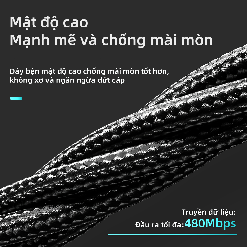 Dây Cáp Sạc Nhanh Micro USB Có Led Báo Sạc dài 0.25m / 1m / 2m 3A Cho Samsung Huawei Xiaomi Essager