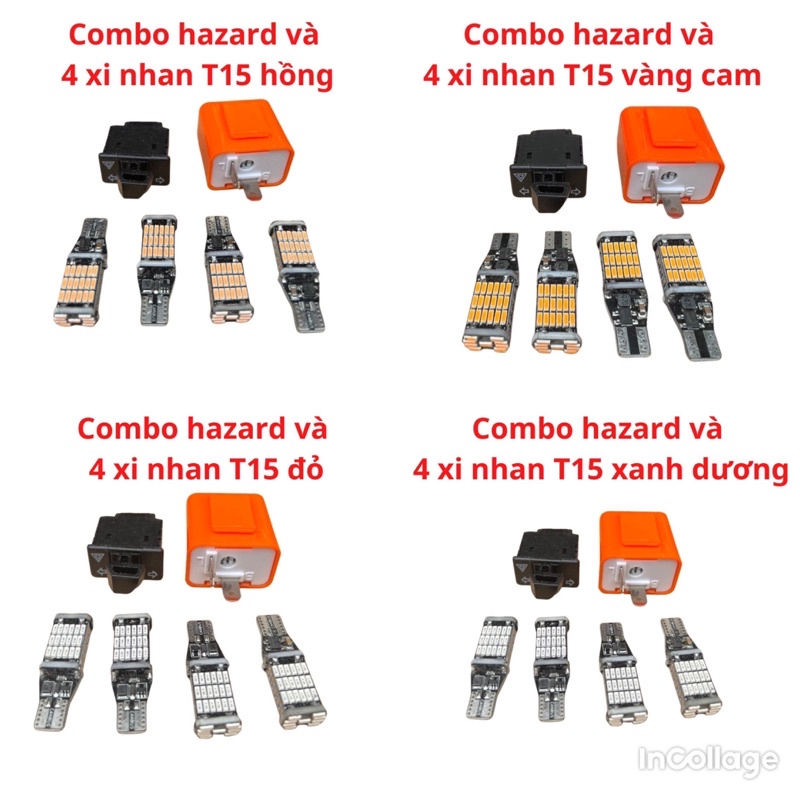 Combo Xi Nhan Haza Kèm Bóng T15 Siêu Sáng Gắn Các Dòng Xe Phổ Thông