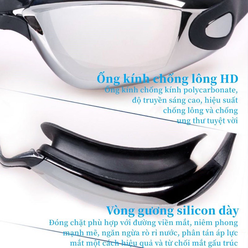 Kính bơi tráng gương chống sương mù, chống tia UV