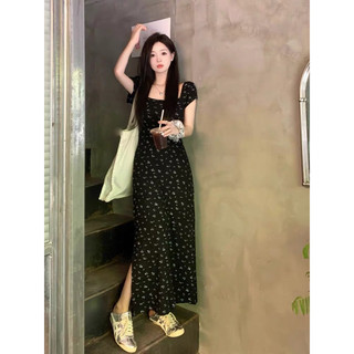 Đầm thun midi hoa nhí