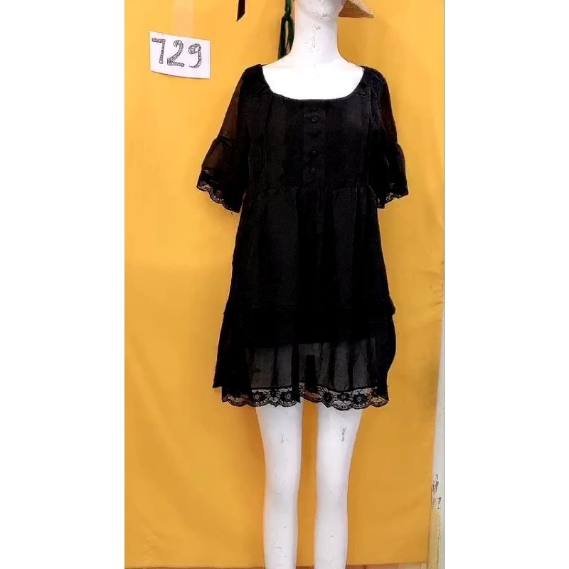 đầm babydoll đen tiểu thư. S729