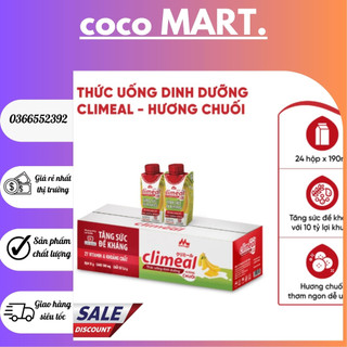 Sữa Climeal sữa trái cây - Thức uống dinh dưỡng - Thùng 24 hộp 190ml - Hương chuối