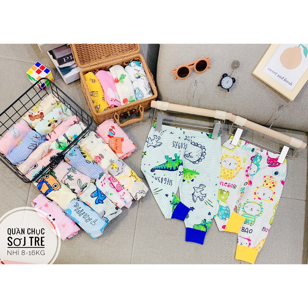 Quần chục dài chất cotton cho bé trai bé gái 6-16kg QC1
