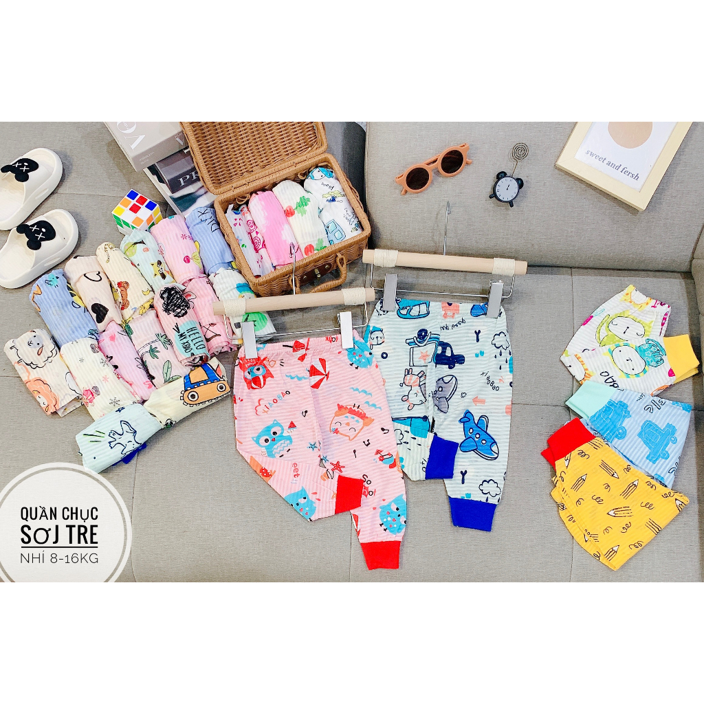 Quần chục dài chất cotton cho bé trai bé gái 6-16kg QC1