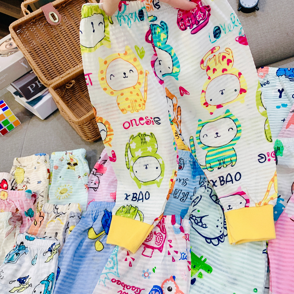 Quần chục dài chất cotton cho bé trai bé gái 6-16kg QC1