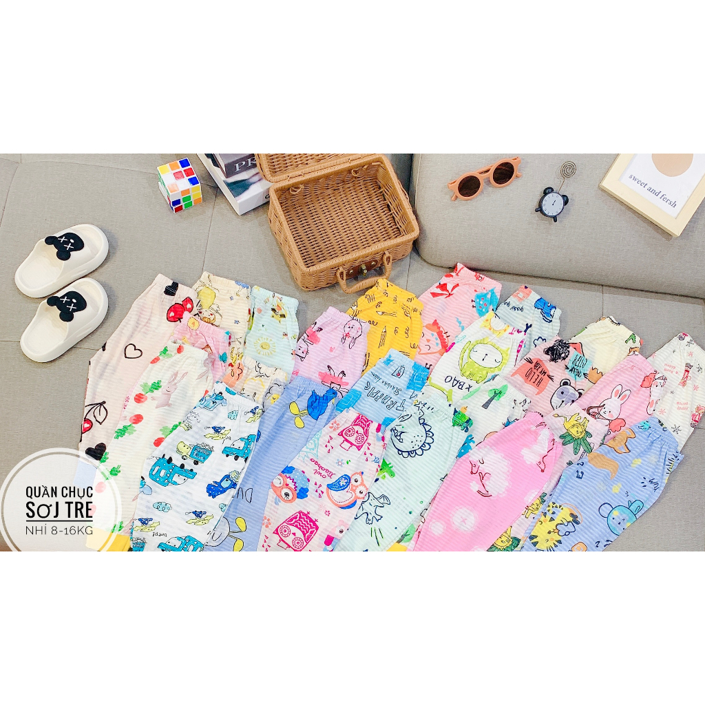 Quần chục dài chất cotton cho bé trai bé gái 6-16kg QC1