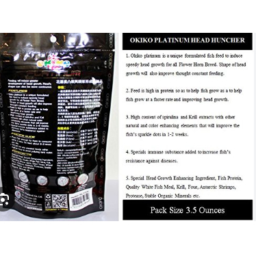 Thức ăn cao cấp vừa tăng đầu, châu và màu cá la hán OKiko Platinum Thái 100gr