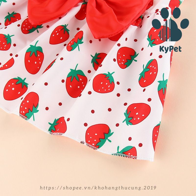 Đầm váy hoa công chúa có nơ dành cho thú cưng chó mèo Kypet