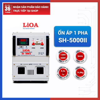 [CHÍNH HÃNG] Ổn Áp LiOA 5KVA 1 Pha Chính Hãng Nhật Linh 5KW 5000VA 5000W Dây Đồng Thế Hệ Mới Nhất 2 Aptomat Đồng Hồ LED
