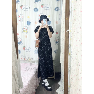 ĐẦM THUN MIDI HOA NHÍ ( kèm ảnh thật)