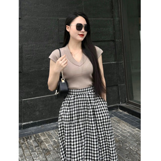 Mới về Áo len cổ bẻ dây rút lưng Quảng Châu A722