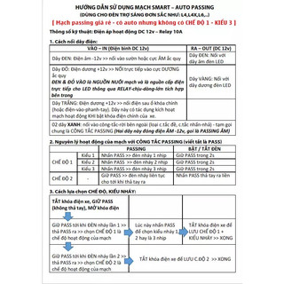 Mạch passing 3S loại 2 đèn trợ sáng