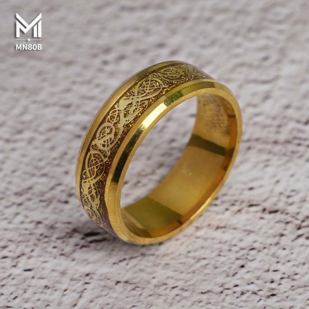 Nhẫn thời trang nam nữ Titan vĩnh cửu Mercury Gold Dragon