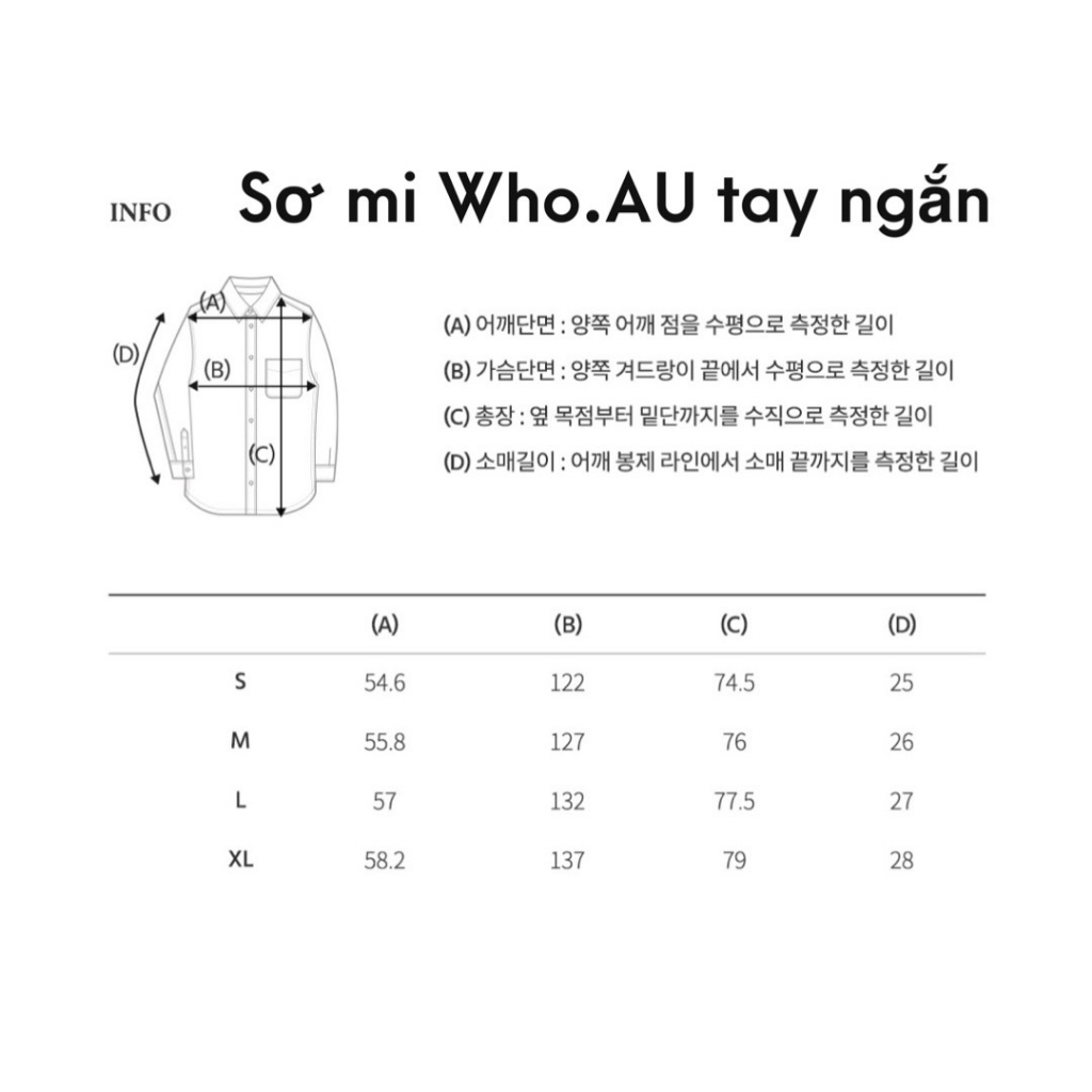 Áo sơ mi sọc tay ngắn Who.A.U chính hãng