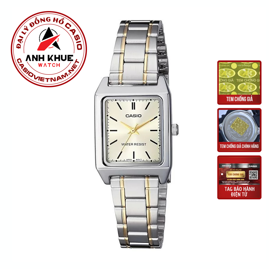 Đồng Hồ Nữ Casio LTP-V007SG-9EUDF Dây Kim Loại Mạ Vàng - Mặt Hình Chữ Nhật