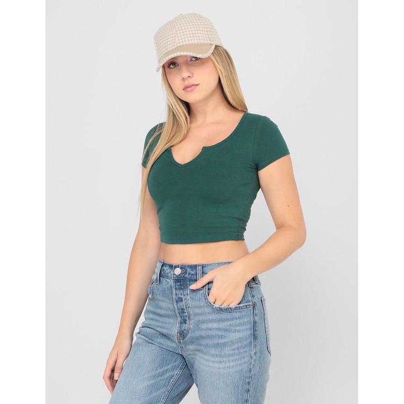 Áo croptop thun mè gân woat - Thanh lý vnxk