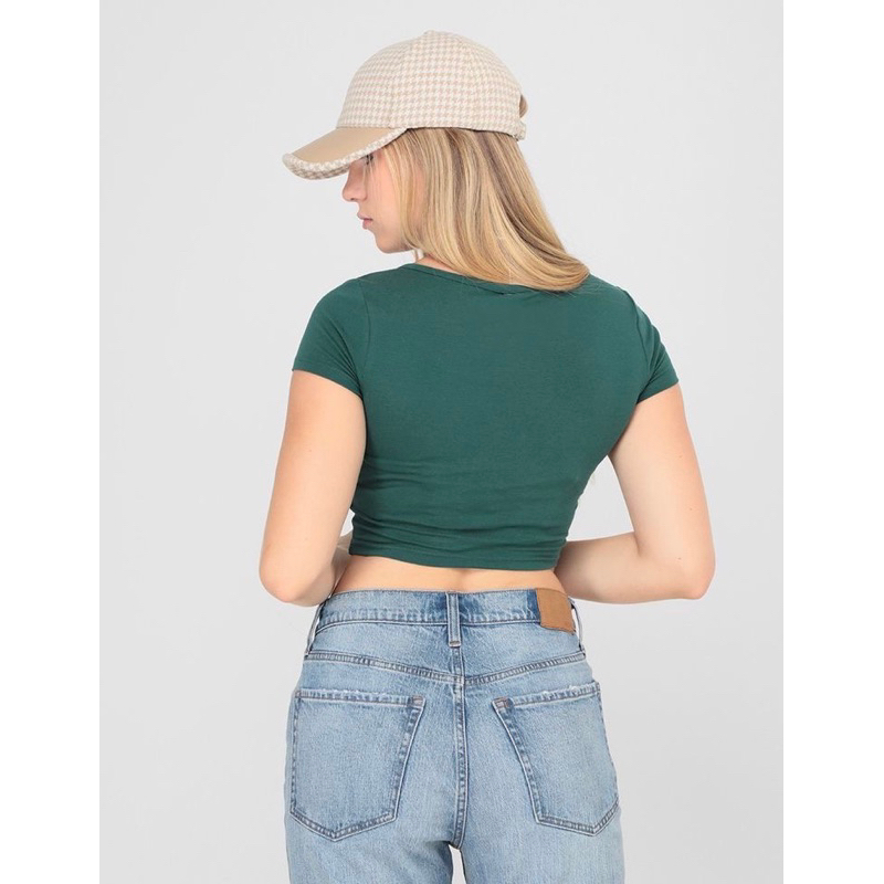 Áo croptop thun mè gân woat - Thanh lý vnxk