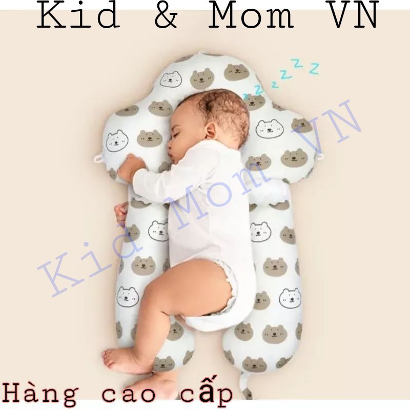Gối chữ u gối rút cho bé chống méo đầu có thể tháo rời vệ sinh. Gối đa năng cho bé sơ sinh hàng cao cấp - Kid & Mom VN
