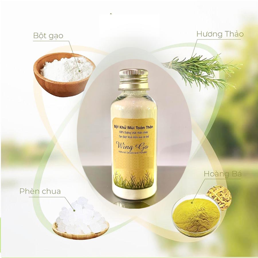 Bột khử mùi Wing Go Hết Hôi Nách Hôi Chân tại nhà 1 lọ dùng 1 tháng