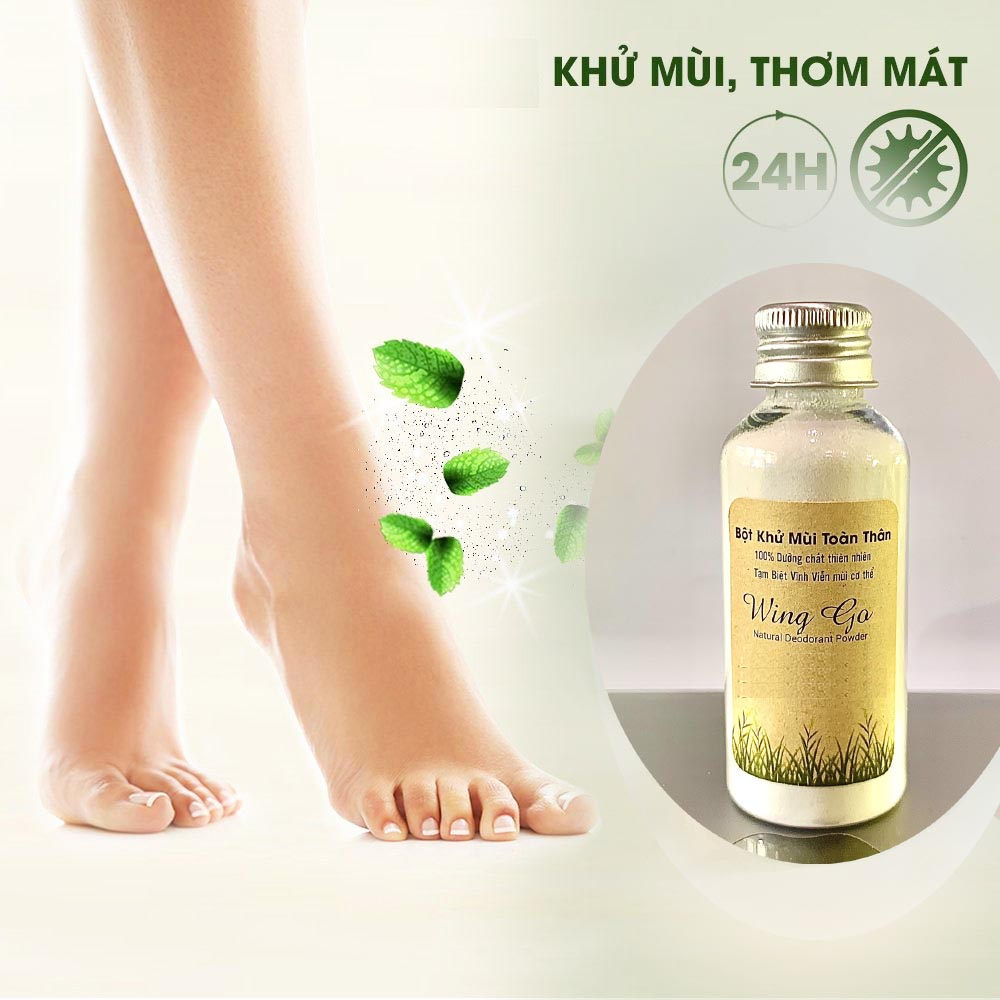 Bột khử mùi Wing Go Hết Hôi Nách Hôi Chân tại nhà 1 lọ dùng 1 tháng
