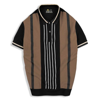 Áo thun Polo Style nam MIXMEN tay ngắn cổ bẻ, vải cotton cá sấu mắt lục giác phối sọc thời trang