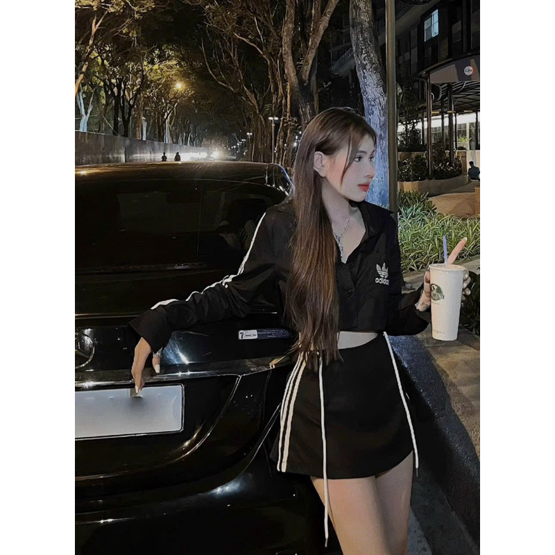 Set áo sơ mi tay dài phối chân váy